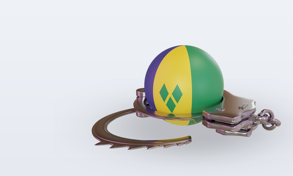 3d,Handcuff,St,Vincent,And,The,Grenadines,Flag,Rendering,Right